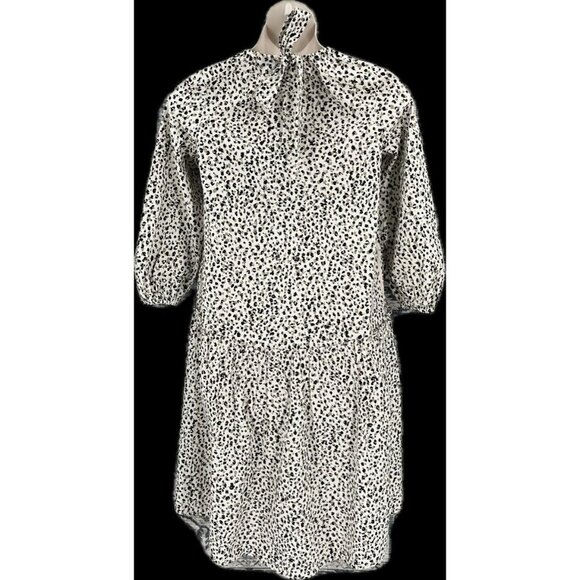 Who What Wear Dropped Waist Dress Size XS (Fits M-L) Leopard Print Long Sleeve - Picture 9 of 12